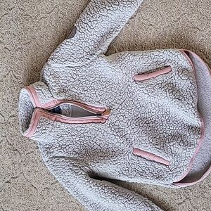 Simply Southern Gray Pink Y Neck Pullover S